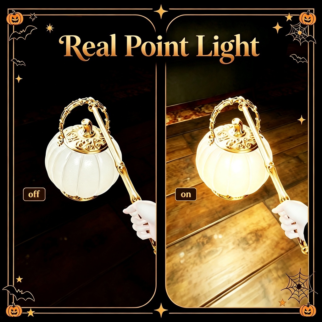 【VRChat】ハロウィンかぼちゃランタン（発光ライト付き・手持ち） Halloween Jack-O'-Lantern【18 avatars ...